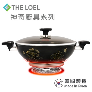 THE LOEL 韓國雙耳鑽石不沾深炒鍋 30cm(附玻璃蓋) 不沾鍋 深炒鍋 深鍋 炒鍋