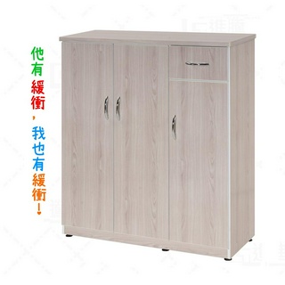 小美店舖 加深型塑鋼鞋櫃 防水傢俱 3.2尺鞋櫃 三門一抽鞋櫃 楓木色 免組裝 全防水