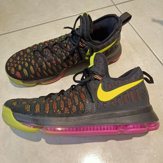 超級好穿Nike KD9 Kevin Durant KD 9 杜蘭特 彩虹色編織，籃球鞋-us10號