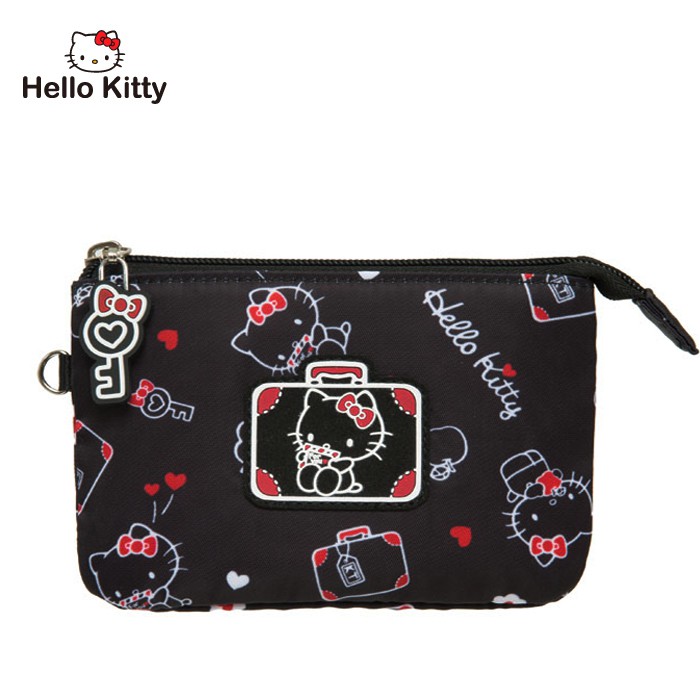 Hello Kitty 凱蒂漫旅-三層零錢包-黑 KT01T08BK 零錢包