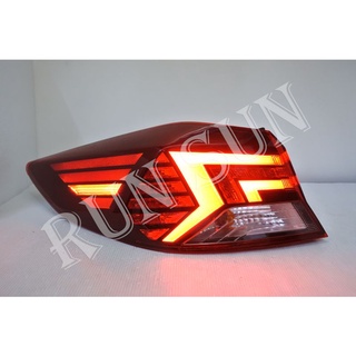 ●○RUN SUN 車燈,車材○● 全新 現代 19 20 21 SUPER ELANTRA LED光柱原廠型全紅 尾燈