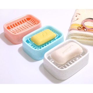 現貨 附發票 12H 出貨 浴室瀝水雙層肥皂盒 簡約雙層香皂盒 創意塑膠旅行香皂盒手工皂托肥皂架