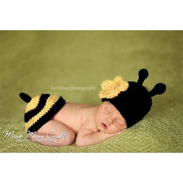新生兒嬰兒百日寫真造型服小蜜蜂小天使