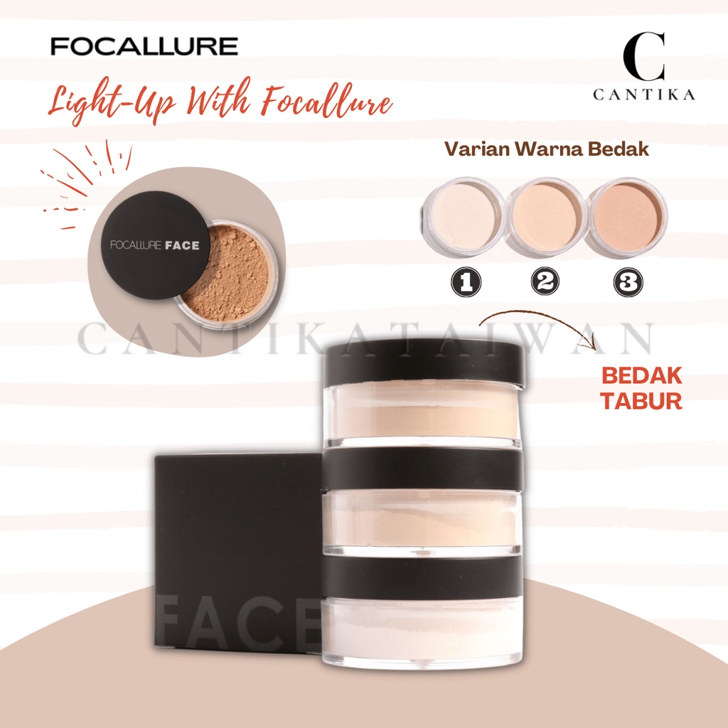FOCALLURE Super Fine Loose Powder - 3 Colours Bedak Tabur
