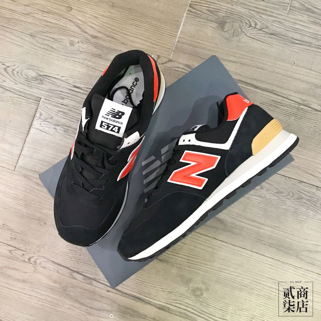 (貳柒商店) New Balance 574 NB574 男款 黑色 黑橘 復古 麂皮 休閒鞋 經典 ML574ML2