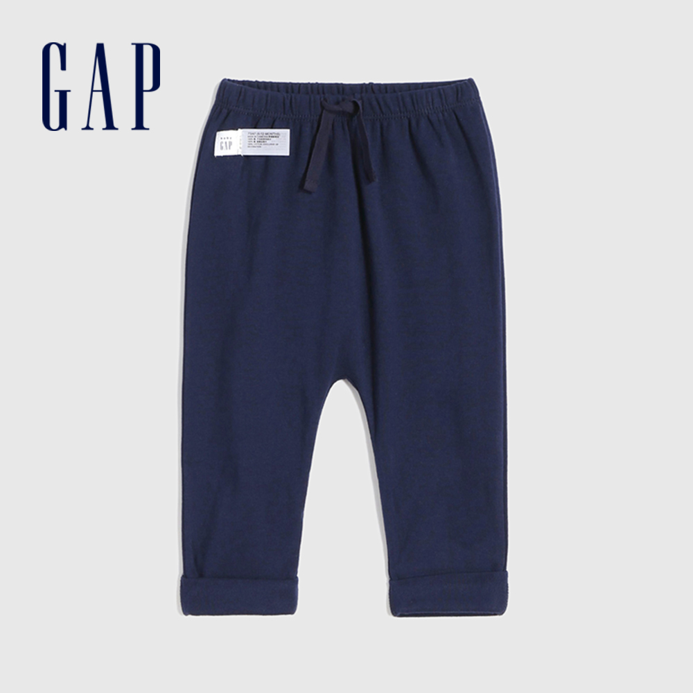 Gap 嬰兒裝 純棉舒適寬鬆襠長褲-海軍藍(976036)
