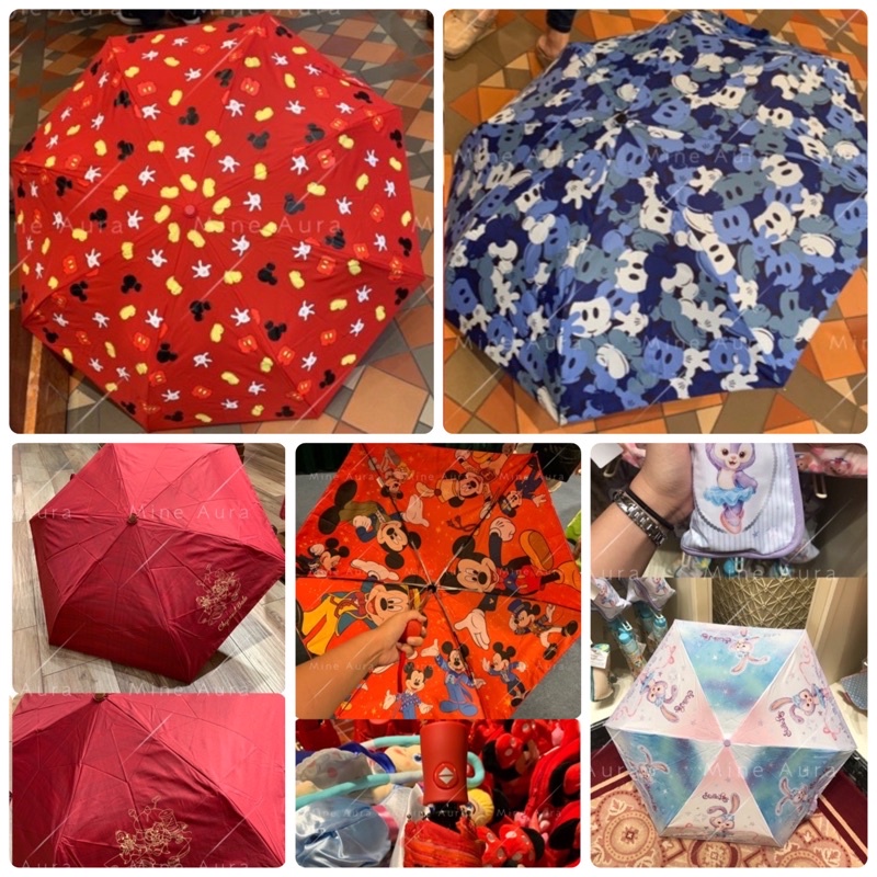 (現在台/代購)特價 香港迪士尼 達菲雪莉玫 史黛拉露CookieAnn 折疊 晴雨傘 兒童雨衣披肩 雨具Mine Au