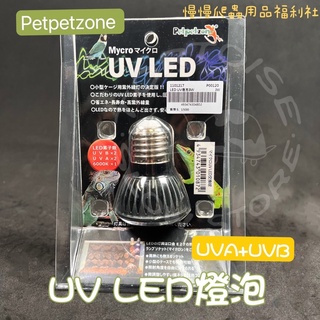 《慢慢爬》Petpetzone LED UV燈泡 全光譜 UVA UVB 3W 爬蟲 曬背 UV 陸龜 澤龜 蜥蜴 蜘蛛