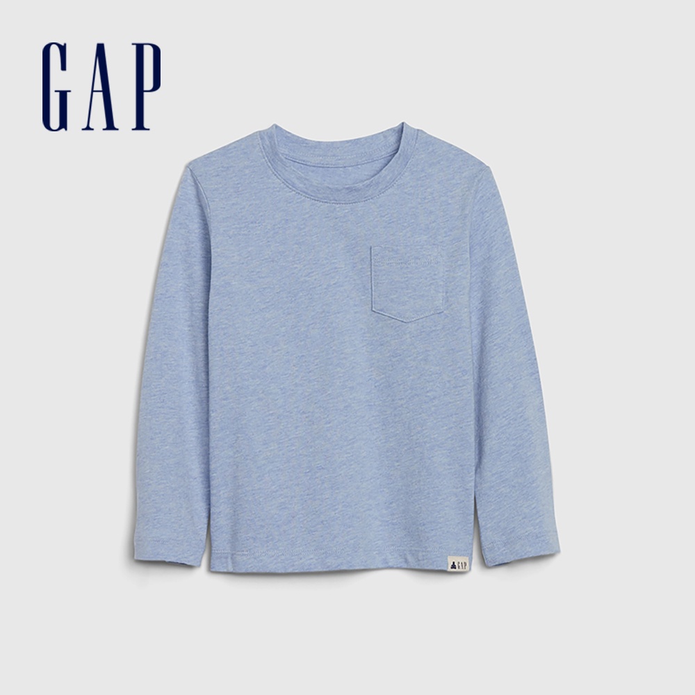 Gap 男幼童裝 長袖T恤-淺藍色(577619)