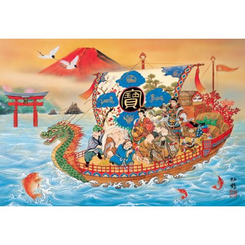 絕版現貨日本epoch進口拼圖森棲鶴開運七福神寶船1000片日版z 蝦皮購物