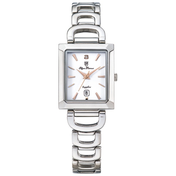 Olym Pianus 奧柏表 2477LS 簡約時尚風格淑女腕錶 / 白面 23.2*29mm