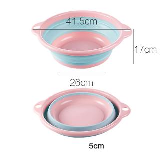 【現貨】居家家折疊便攜壓縮洗臉盆家用塑料雙耳洗衣盆學生宿舍用洗衣服盆洗腳盆