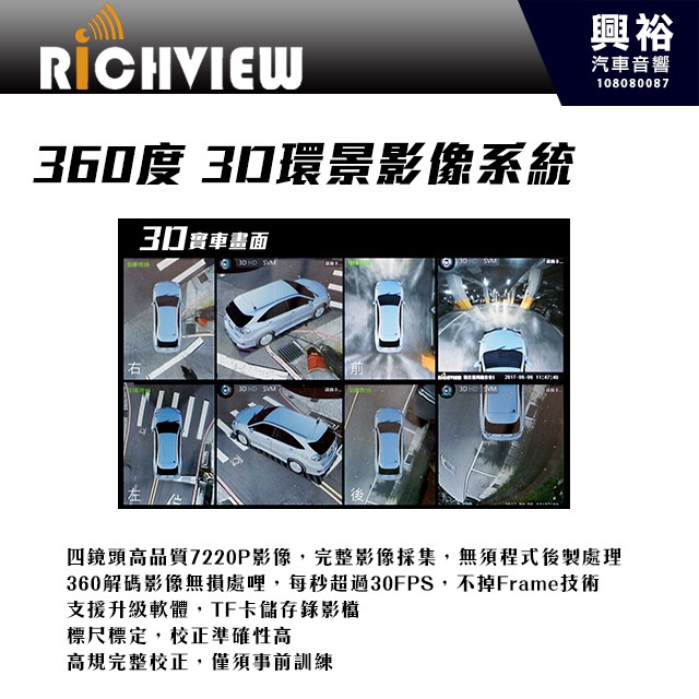 興裕 【大吉國際】360度3D行車環景輔助系統＊HD高畫質影像/四鏡頭720P/360度無盲區死角