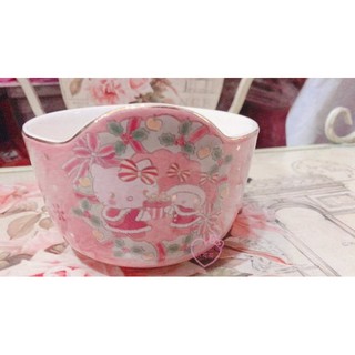 ♥小公主日本精品♥HelloKitty美樂蒂夢幻聖誕節限定款金邊滿版圖飯碗杯碗01105001