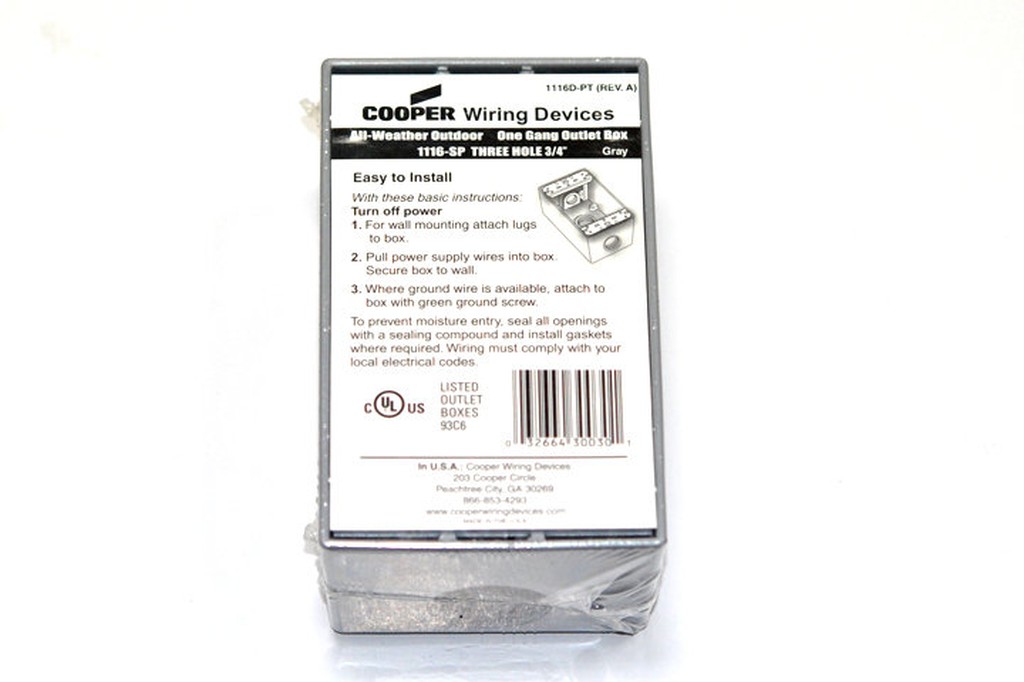 美國 COOPER 1116-SP LOFT / 工業風 鋁製單聯戶外防水鋁盒 底座 單聯蓋板面板專用 插座盒 開關盒