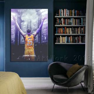 創意男友生日禮物 NBA 超級巨星 湖人隊 籃球 小皇帝 勒布朗詹姆斯 背影 抽象藝術壁貼掛畫裝飾畫 臥室書房房間裝飾