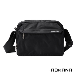 AOKANA 13層側揹包 斜揹包防水布料 黑色 02-012 中型 MIT臺灣製造