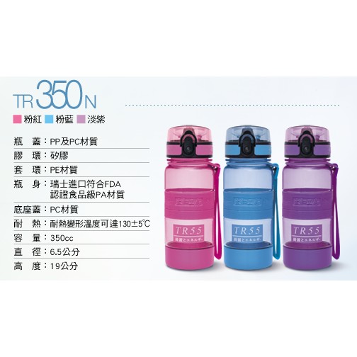JoGood-太和工房負離子能量健康魔法瓶TR55 TR350N 運動水壺【符合SGS檢驗標準】350ml TR350