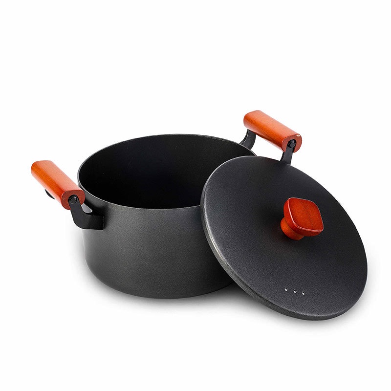 新中式鐵湯鍋家用不粘鍋具雙耳煲湯鍋煮泡面牛奶鍋電磁爐煤氣適用