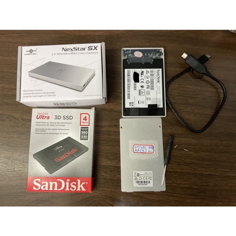Sandsik ultra3D 4TB SSD 2.5” 附凡達克外接盒