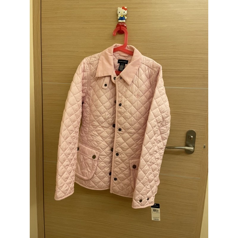 全新粉紅色Polo Ralph Lauren 菱格紋鋪棉外套大童16碼成人可穿