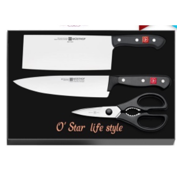 德國 WUSTHOF 三叉牌 中式主廚刀組 3件組 刀具組  刀具