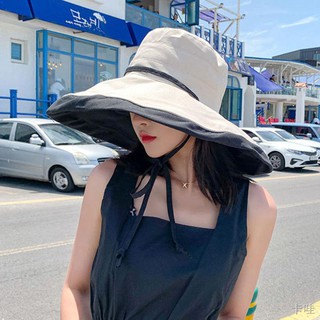 ✨✨小飾😘韩 范😘▦日本UV防晒帽防紫外線遮陽漁夫帽女雙面可摺疊夏季百搭出遊太陽帽