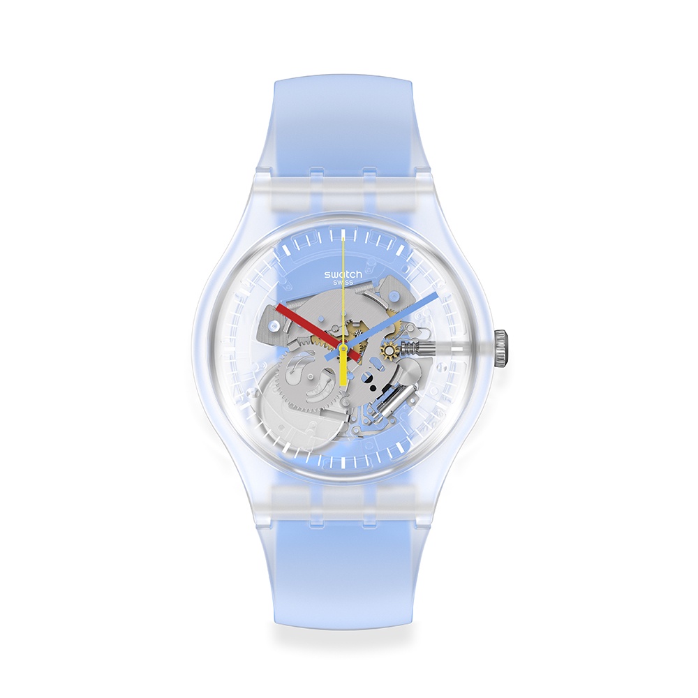 【SWATCH】New Gent 原創 手錶CLEARLY BLUE STRIPED(41mm) 瑞士錶 SUOK156