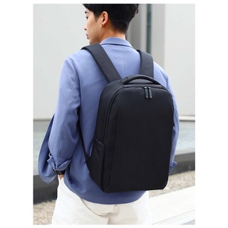 純黑色質感商務背包15.6寸電腦包公事包拉桿箱固定帶款男士雙肩包後背包