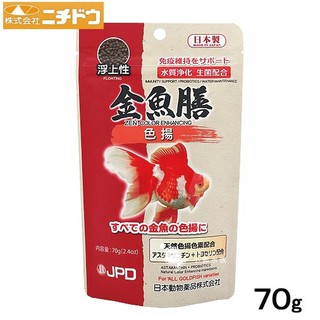 小郭水族-日本-日本動物製藥【金魚膳 揚色飼料 上浮型 70g】增艷飼料 金魚飼料 蘭壽 泰獅 土佐金 日動JPD