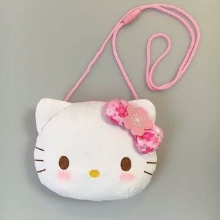 [現貨，日本帶回]三麗鷗新發售Hello Kitty凱蒂貓櫻花朵斜背包 側背後背肩背包 零錢包化妝包迪士尼