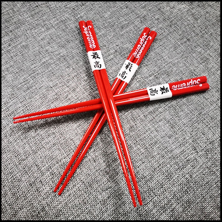 Supreme筷子最高至高17FW chopsticks美式潮牌中國紅含原包裝紅色A5密胺中國風日式潮流