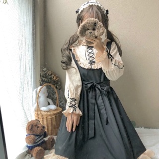 預購*日系蘿莉塔古典娃娃蕾絲蝴蝶結連身裙 Lolita 甜美 少女 復古 軟妹 洋裝 歌德 森女系 小清新