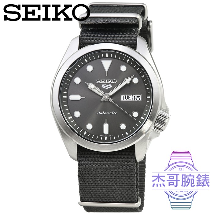 【杰哥腕錶】SEIKO精工次世代5號機械帆布帶腕錶-鐵灰面 / SRPE61K1