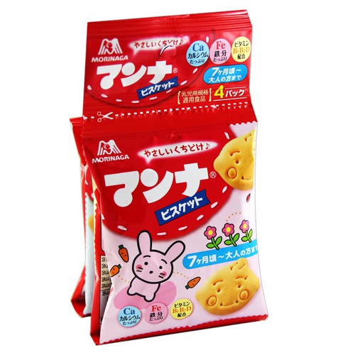 *貪吃熊*日本 MORINAGA 森永製菓 牛奶餅乾 餅乾 4連包 寶寶牛奶餅乾 嬰幼兒牛奶餅 串包 森永餅乾