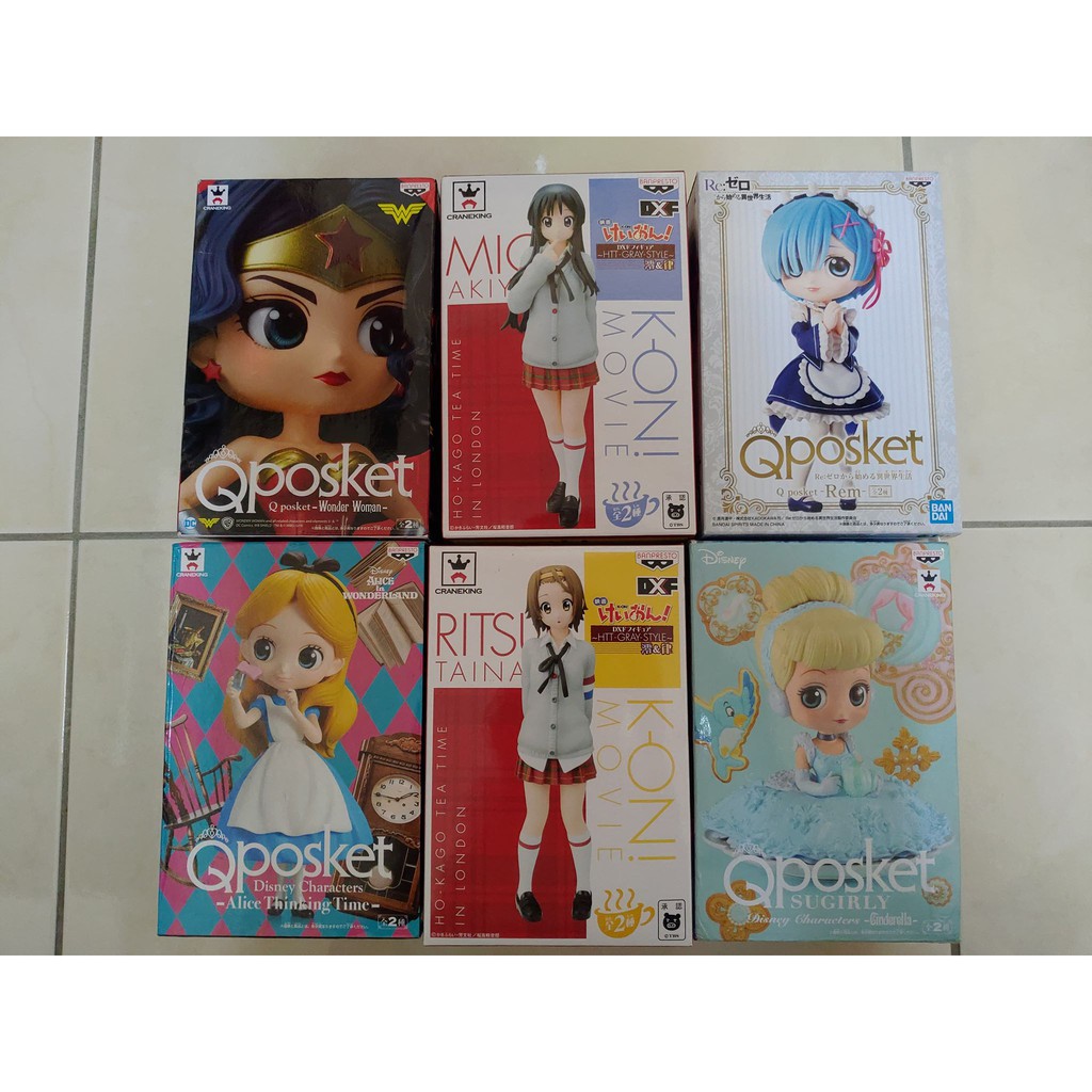 正版公仔出清代理白證qposket Kon輕音雷姆愛莉絲灰姑娘神力女超人田中井律小澪少女公仔補貨 蝦皮購物