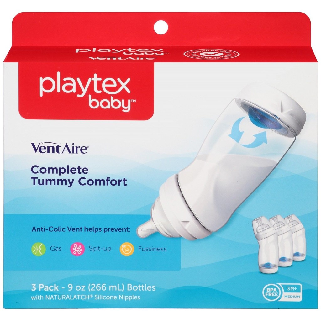 Playtex 倍兒樂 彎曲防脹氣奶瓶 9oz 266ml 3入組 美國代購 正品 綠寶貝