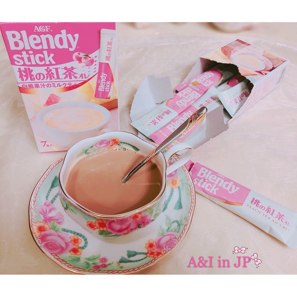 超好喝大推薦👍 現貨 日本代購 AGF Blendy stick 白桃紅茶歐蕾奶茶 白桃果汁奶茶-7條入#jf001