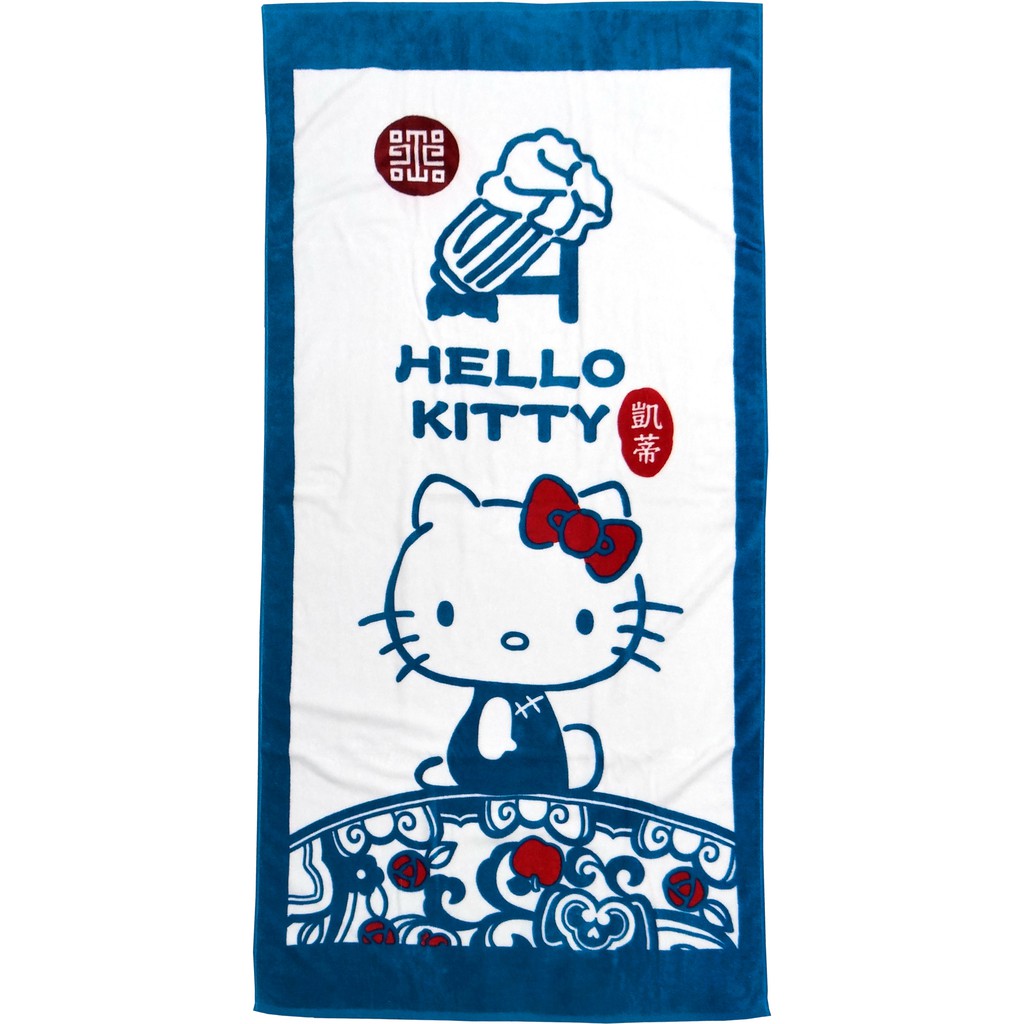 【Sanrio三麗鷗】故宮xHello Kitty 浴巾 100%棉 76x152cm [聯名系列 ]