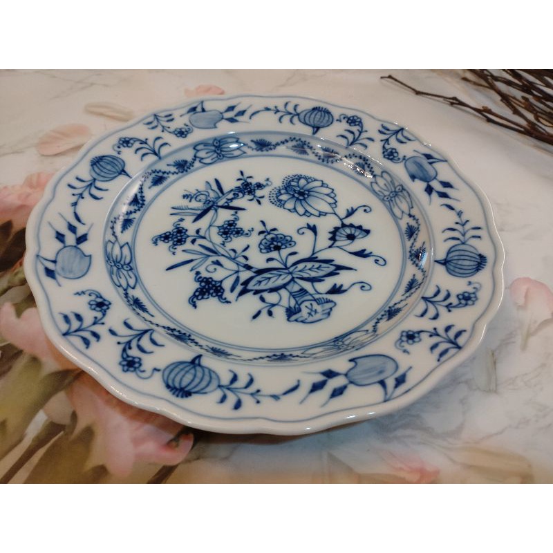 約1960年/德國麥森 Meissen 瓷器/藍洋蔥 瓷盤/直徑約20cm