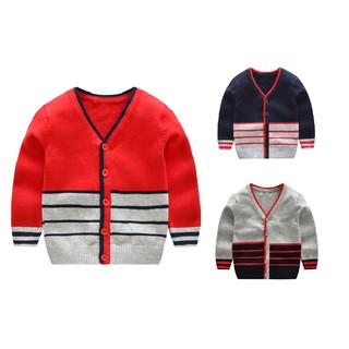 【現貨】 配色條紋針織外套(3色可選) 童針織外套