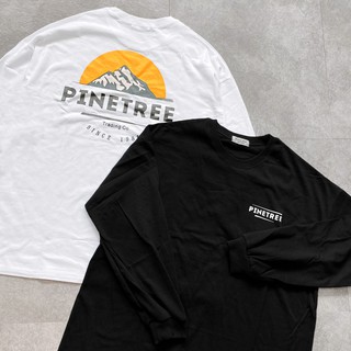 Korea Pinetree Tee 白 橘 山景 山脈 半圓 夕陽 薄長T 寬鬆版型 韓國公司貨 零碼出清 DOT