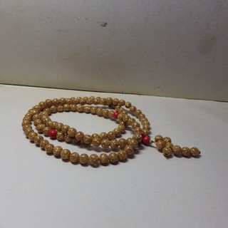 天然硃砂金箔佛珠 金箔6mm108顆佛珠手串念珠