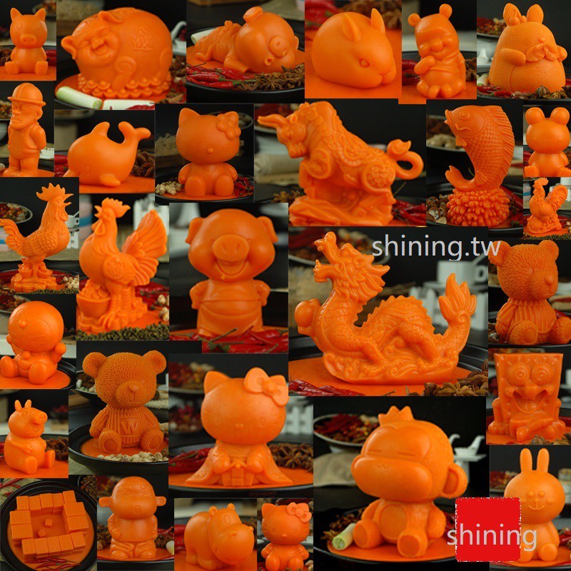 火鍋底料模具泰迪熊kitty猫3D卡通火鍋矽膠磨具