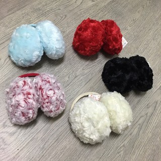 【彤語小舖】日本進口 兒童 毛絨 保暖 後戴式 耳罩 防寒必備
