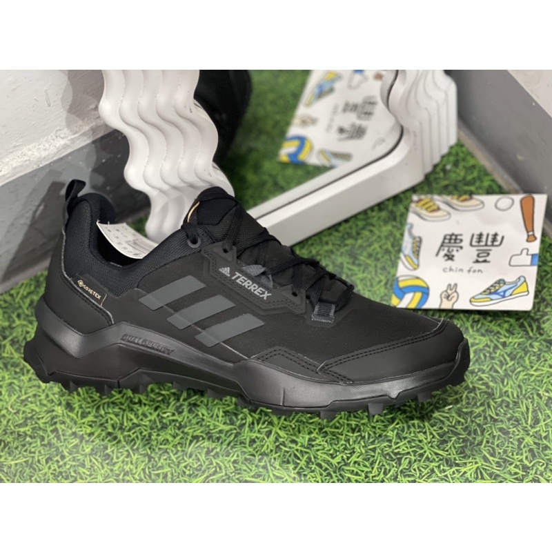 大罐體育👟 adidas TERREX AX4 GORE-TEX 登山鞋 男 FY9664 全黑 防水