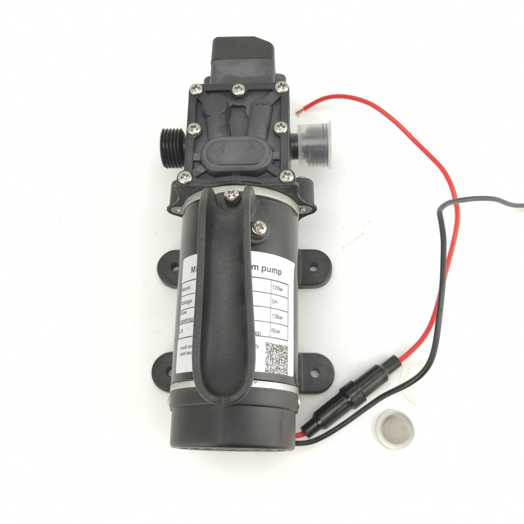 120W電動高壓自吸小型12v 24v直流水泵10L/min隔膜泵