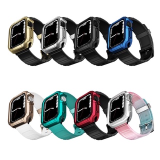 【錶帶＋防摔框】金屬質感錶框 Apple Watch 7 SE 2 3 4 5 6 錶帶 保護框 41/40/42/45
