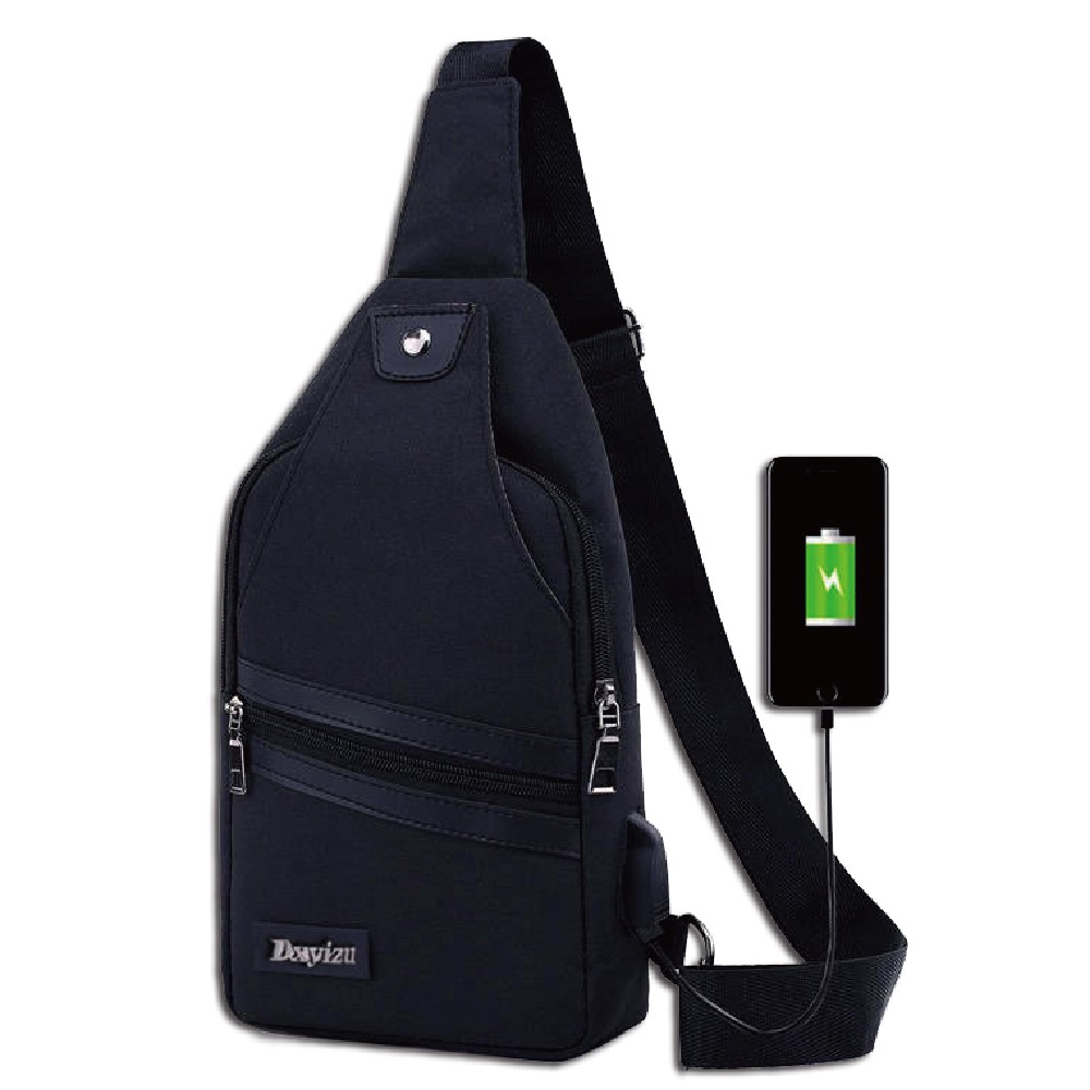 輕巧胸包運動風背包USB充電升級款大容量隨身包運動背包腰包【BF507】