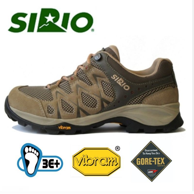 日本SIRIO｜Gore-Tex男款短筒3E+楦輕量登山健行鞋 登山鞋 休閒鞋 -棕色PF116BE